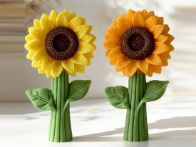 Molde silicona girasol con hojas